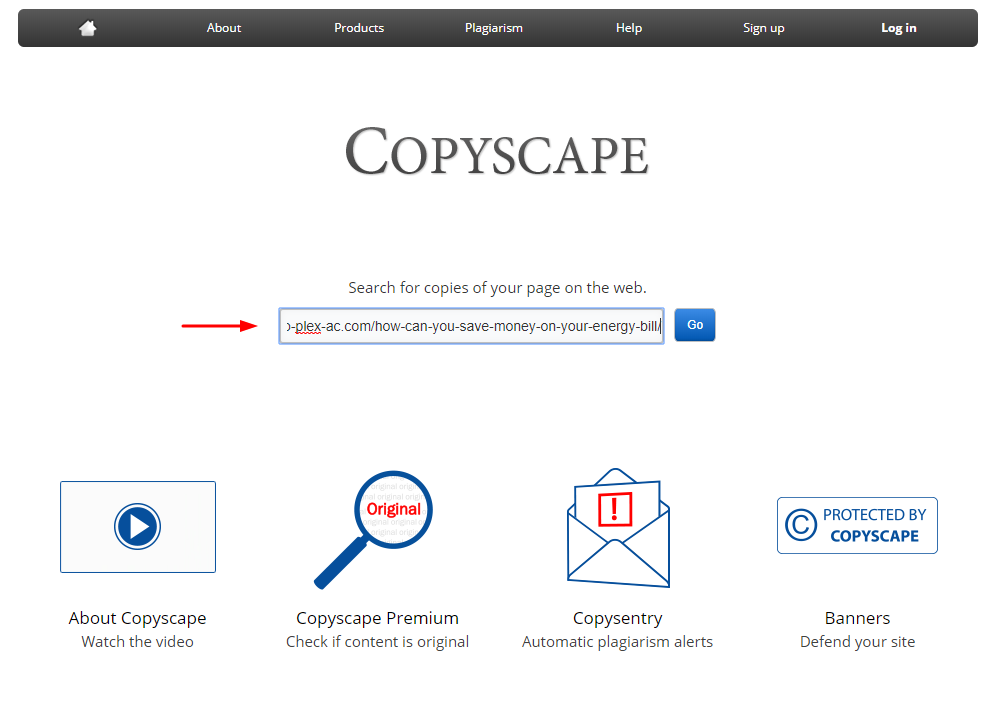 Copyscape Screenshot