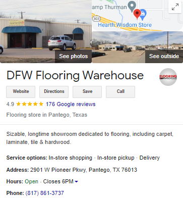 DFW Flooring Warehouse GMB Screenshot