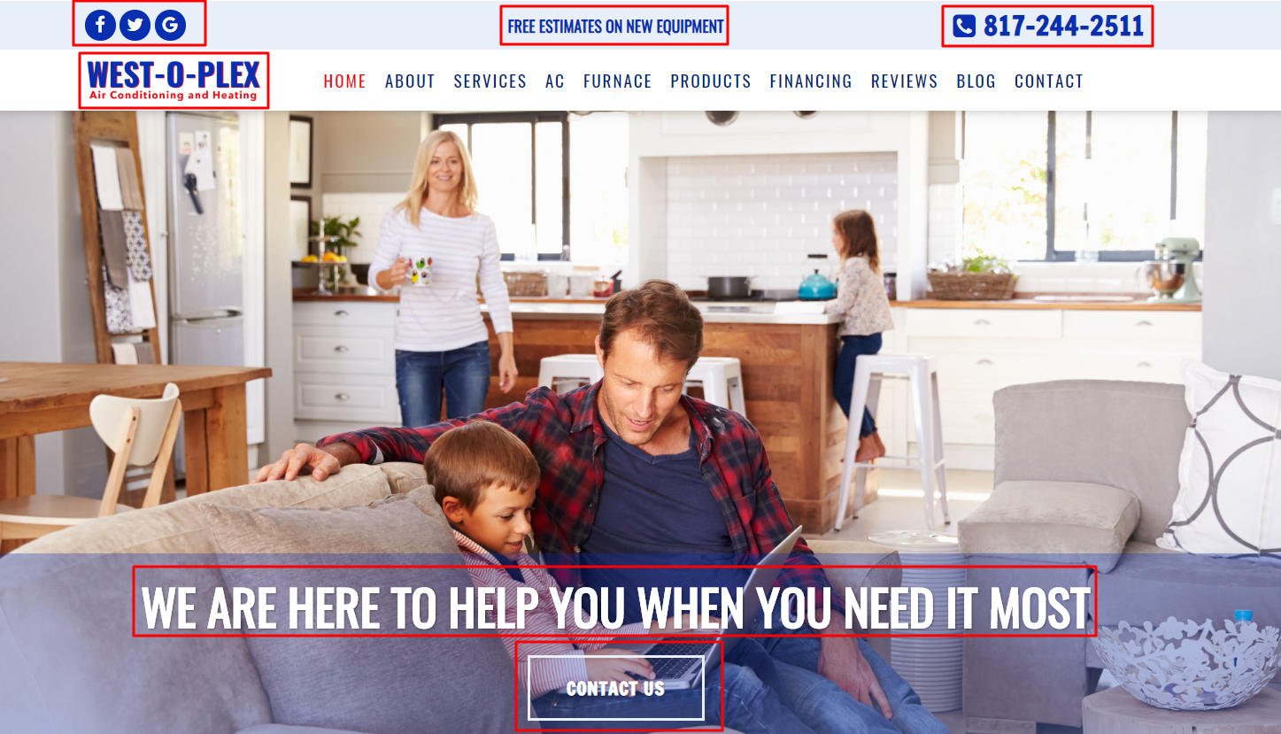 HVAC Web Design Example