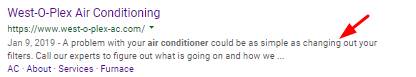Meta Description Screenshot
